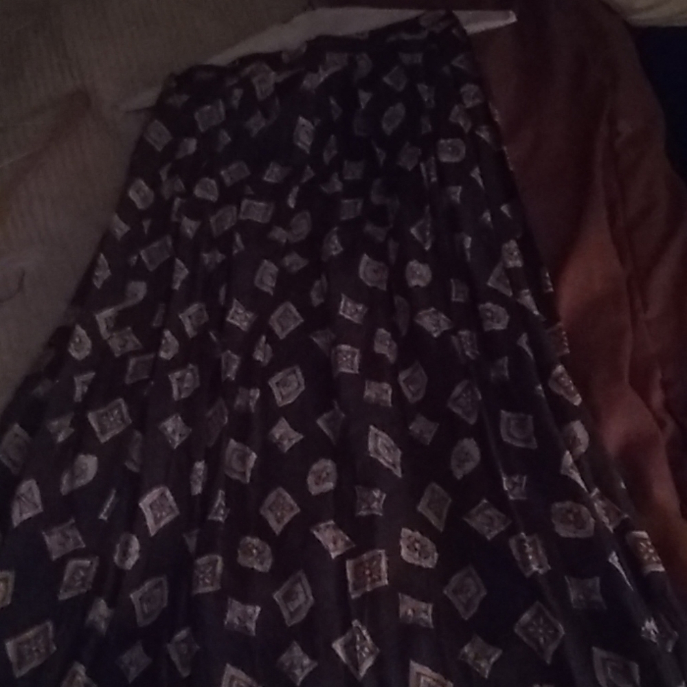 Skirt with flowers on it.